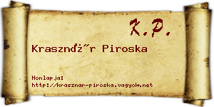 Krasznár Piroska névjegykártya