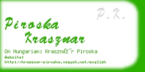 piroska krasznar business card